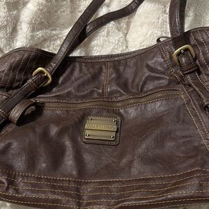 Valentino Brown Leather Shoulder Bag with Vintage Texture